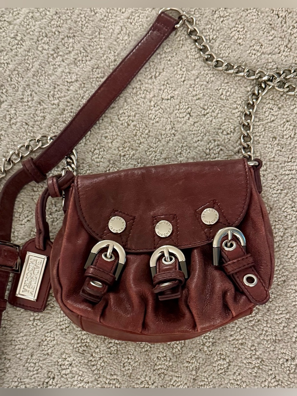 Burgundy Badgley Mischka Crossbody Bag